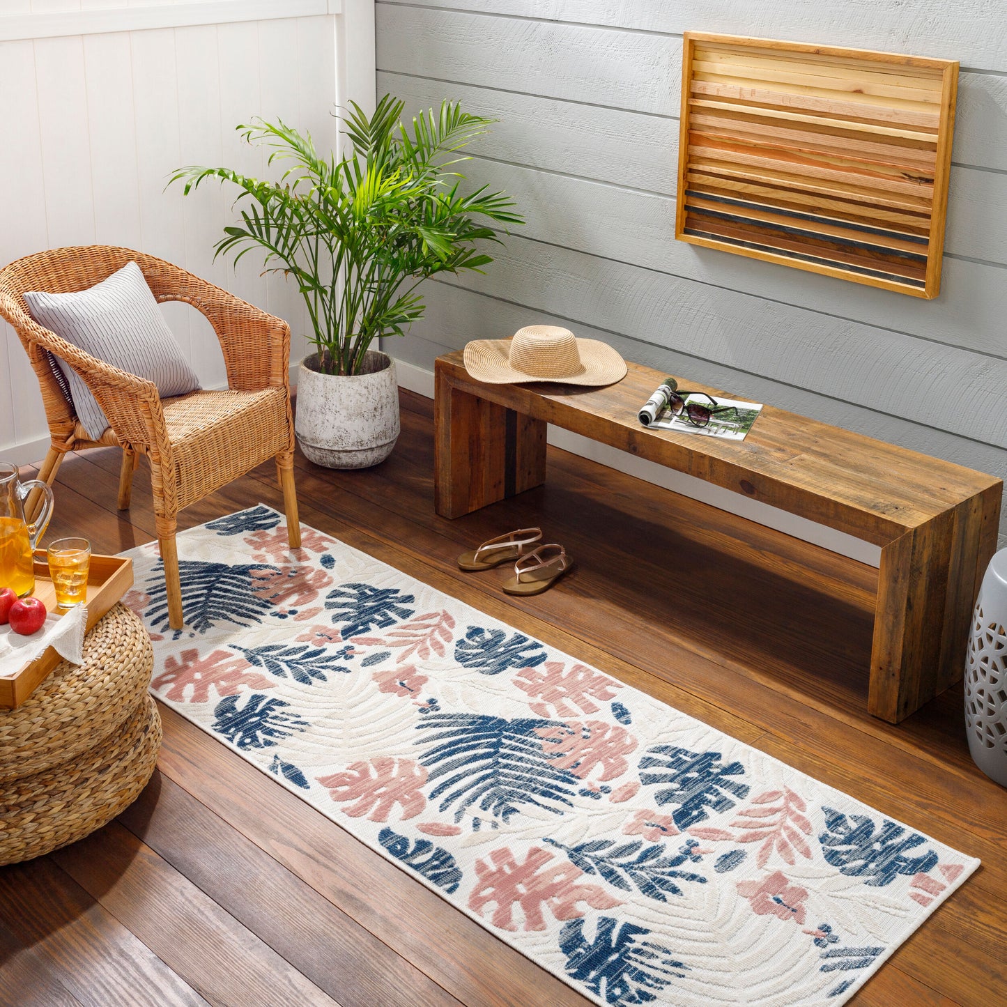 Cabo CBO-2307 7ft Runner Machine Woven Indoor/Outdoor Runner Rug