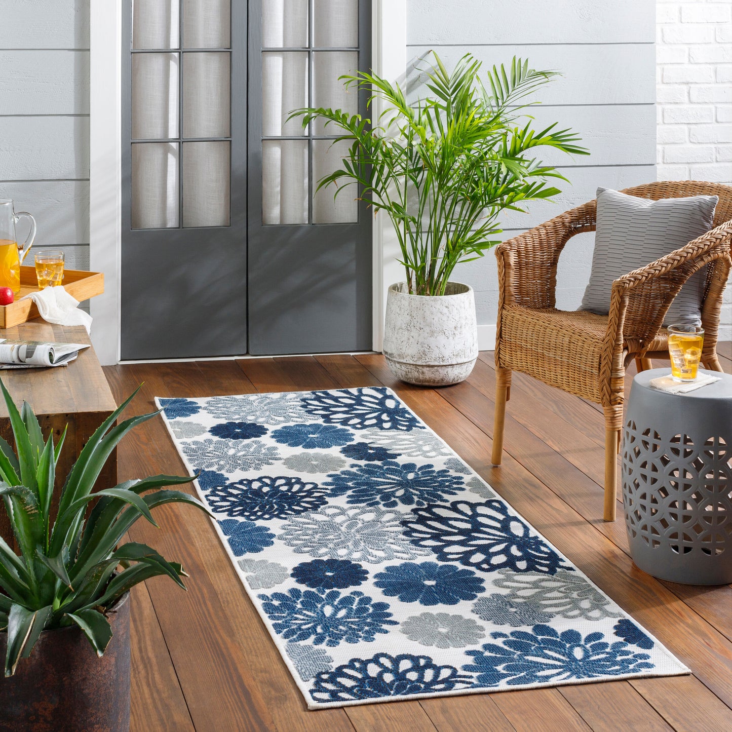 Cabo CBO-2309 Alfombra de corredor tejida a máquina de 7 pies para interior y exterior