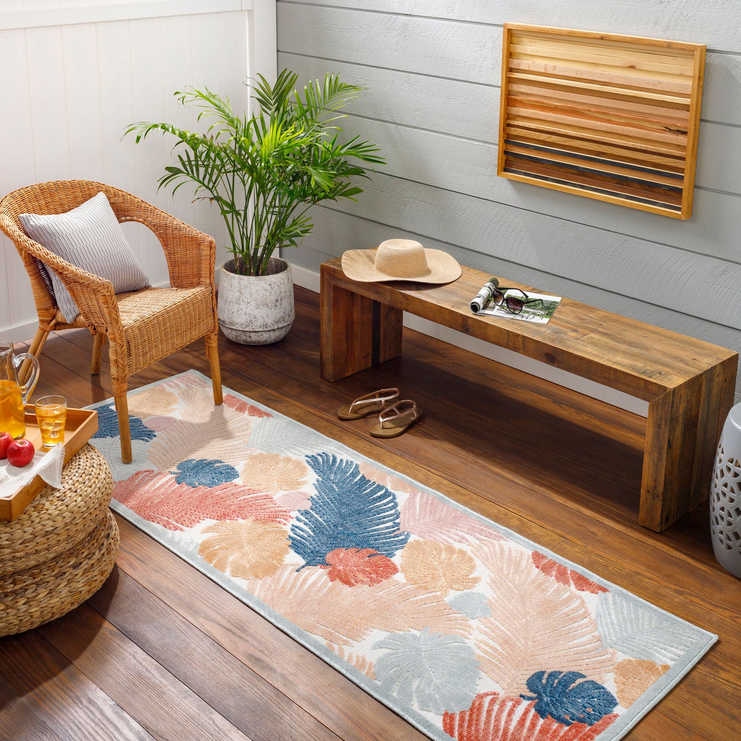 Alfombra de corredor tejida a máquina Cabo CBO-2312 de 2,13 m para interiores y exteriores