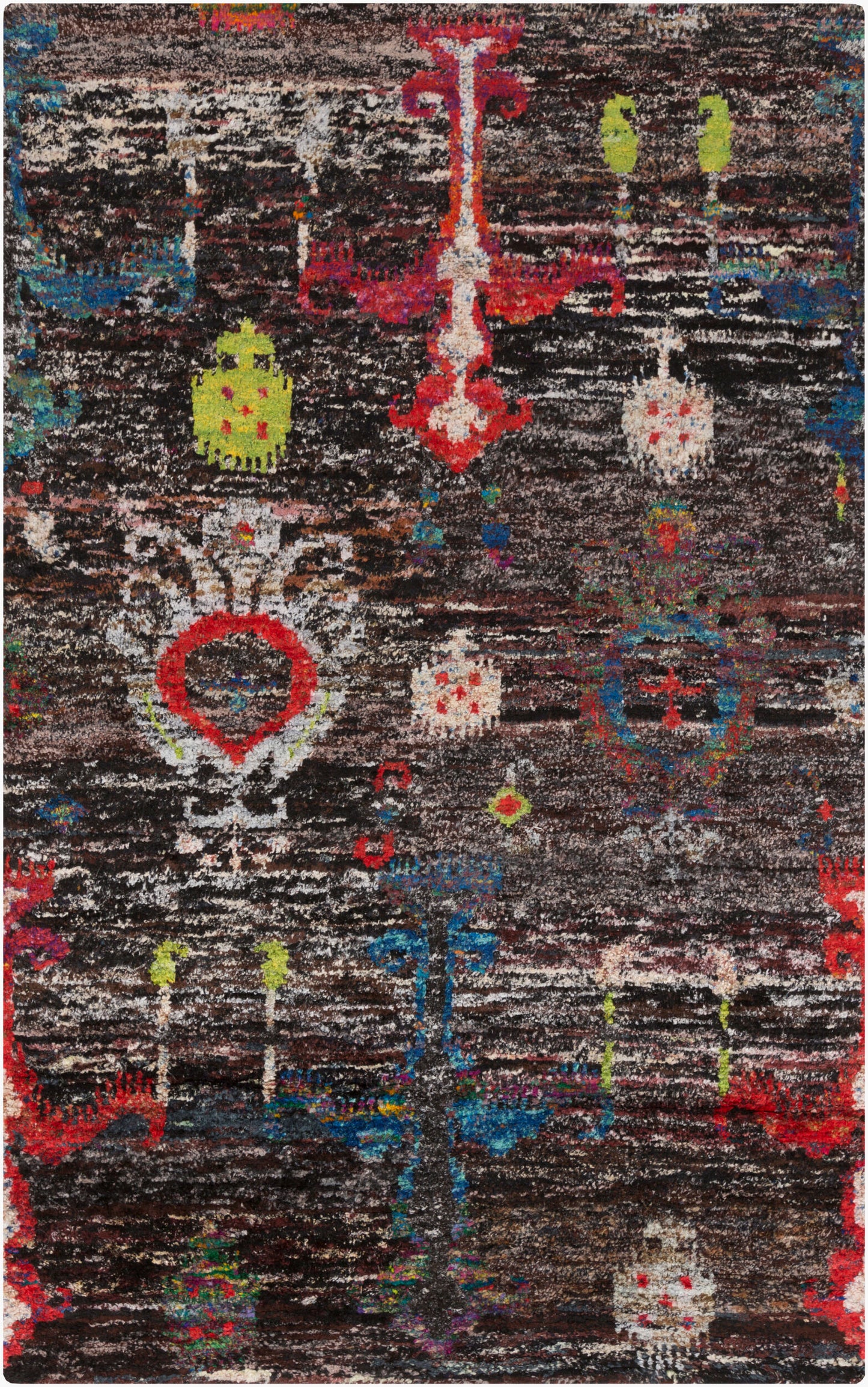 Alfombra reciclada hecha a mano Chocho CHO-9000 de 1,52 m x 2,44 m