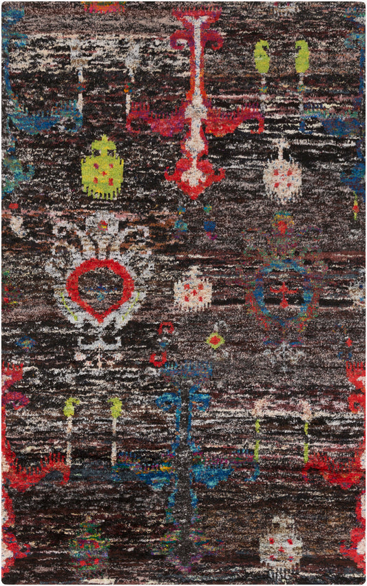 Alfombra reciclada hecha a mano Chocho CHO-9000 de 1,52 m x 2,44 m