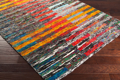 Chocho CHO-9001 Alfombra decorativa reciclada hecha a mano de 2' x 3'