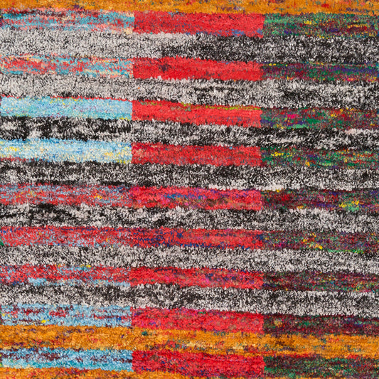 Chocho CHO-9001 Alfombra decorativa reciclada hecha a mano de 2' x 3'