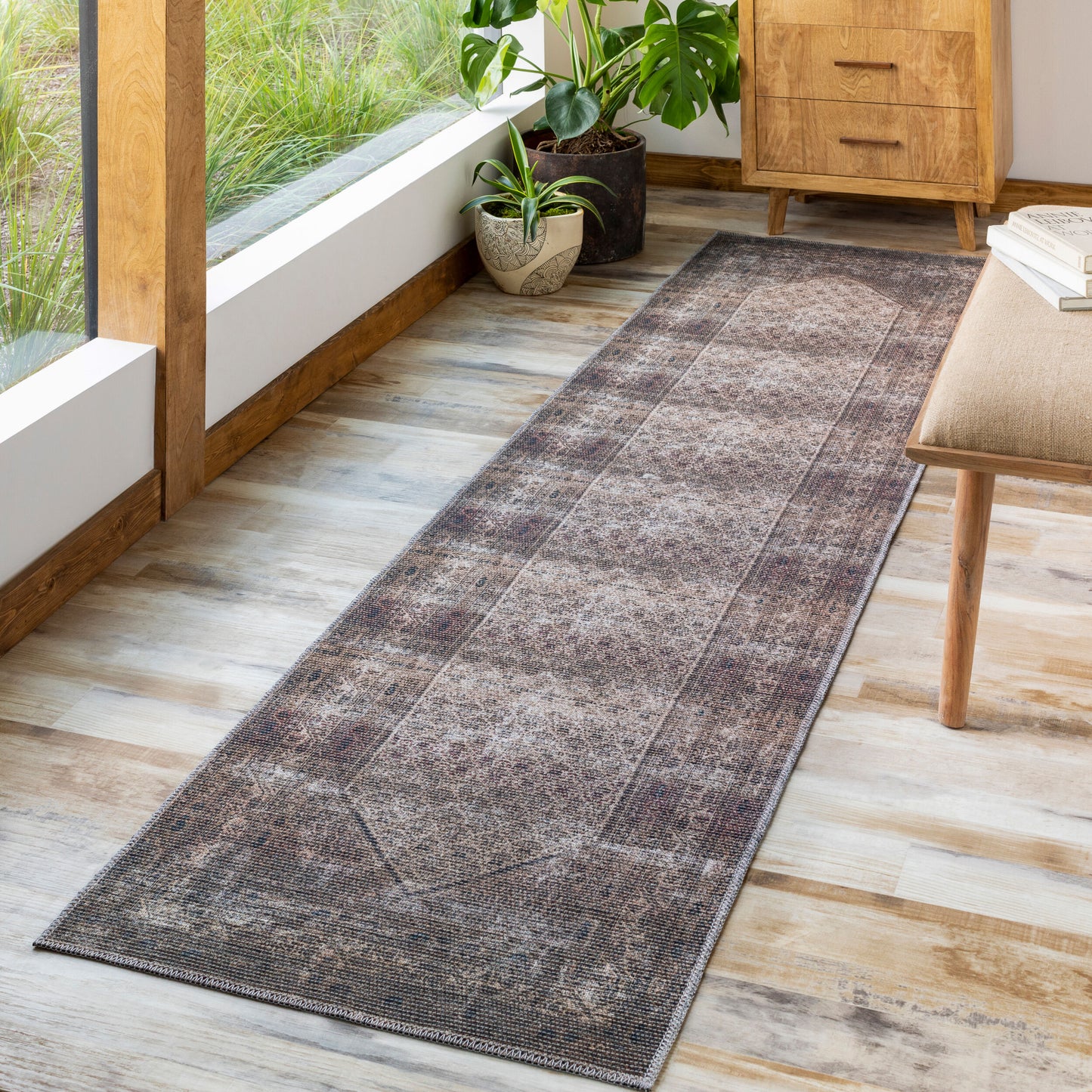 Colin CLN-2312 7ft Runner Machine Woven Washable Runner Rug