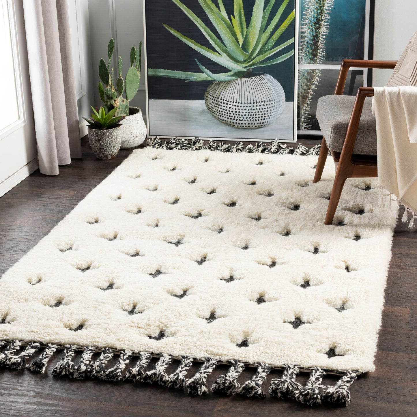 Alfombra decorativa de lana hecha a mano Camille CME-2300 de 2' x 3'