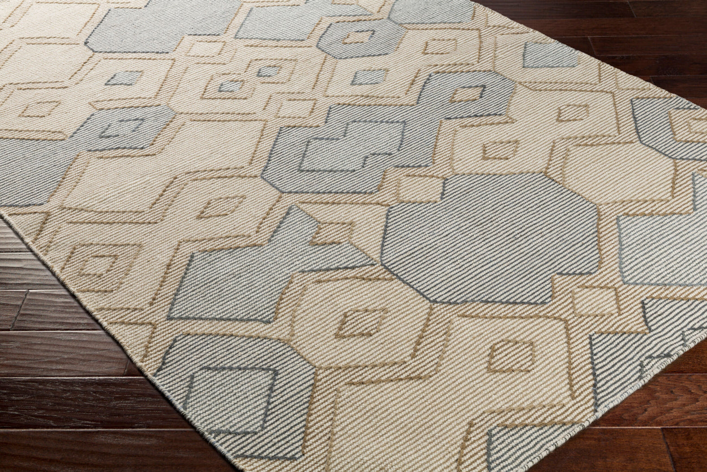 Alfombra decorativa de lana hecha a mano Camerún CMR-1004 de 2' x 3'