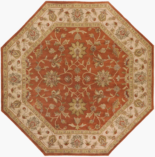 Crowne CRN-6002 8ft Octagon Handmade Wool Area Rug