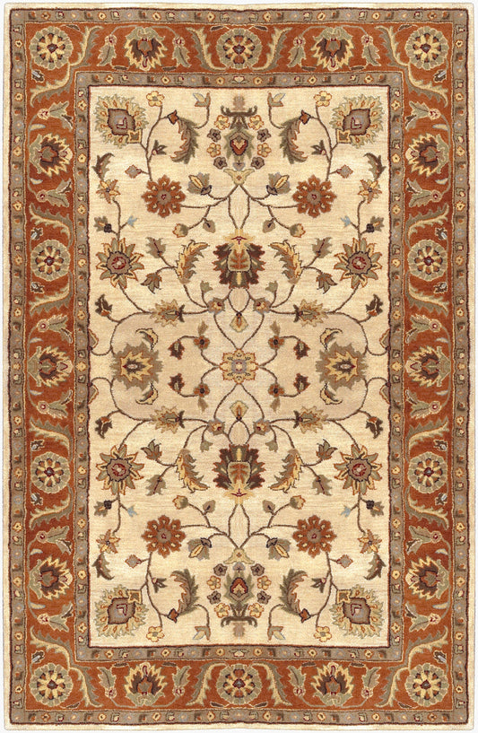 Alfombra decorativa de lana hecha a mano Crowne CRN-6004 de 2' x 3'