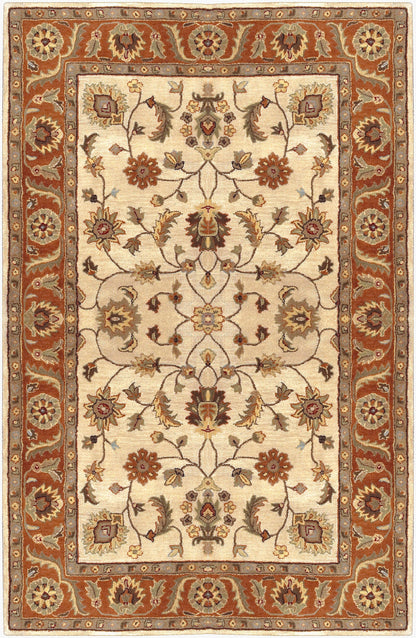 Alfombra de lana hecha a mano Crowne CRN-6004 de 1,52 m x 2,44 m