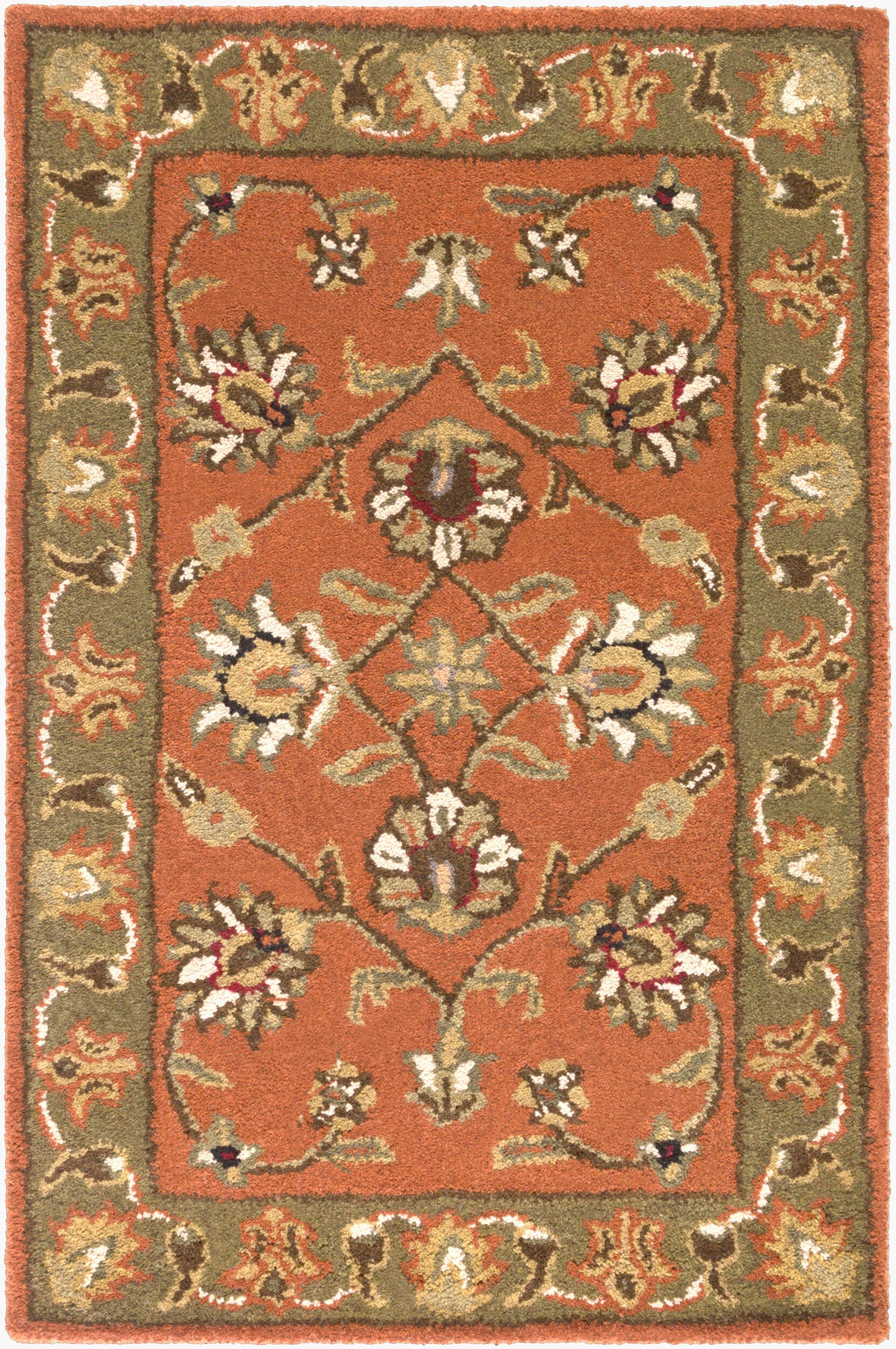 Alfombra decorativa de lana hecha a mano Crowne CRN-6019 de 2' x 3'