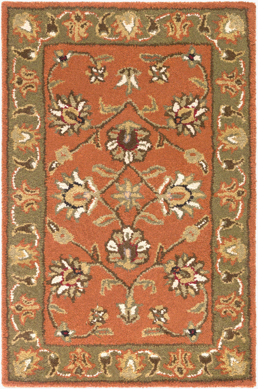 Alfombra decorativa de lana hecha a mano Crowne CRN-6019 de 2' x 3'