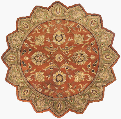 Alfombra octagonal de lana hecha a mano Crowne CRN-6019 de 2,4 m