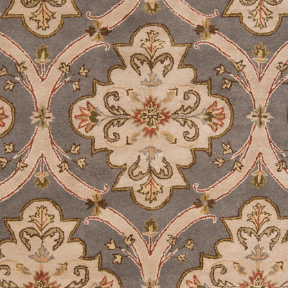 Alfombra redonda de lana hecha a mano Crowne CRN-6026 de 2,4 m