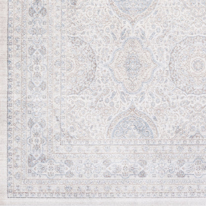 Alfombra decorativa de seda sintética tejida a máquina Couture CTU-2300 de 2' x 3'