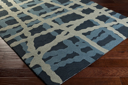 Alfombra Courtyard CTY-4008 de 1,52 m x 2,13 m para interior y exterior, hecha a mano