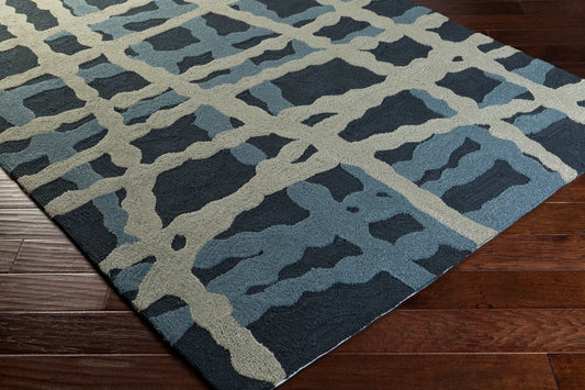 Alfombra Courtyard CTY-4008 de 1,52 m x 2,13 m para interior y exterior, hecha a mano