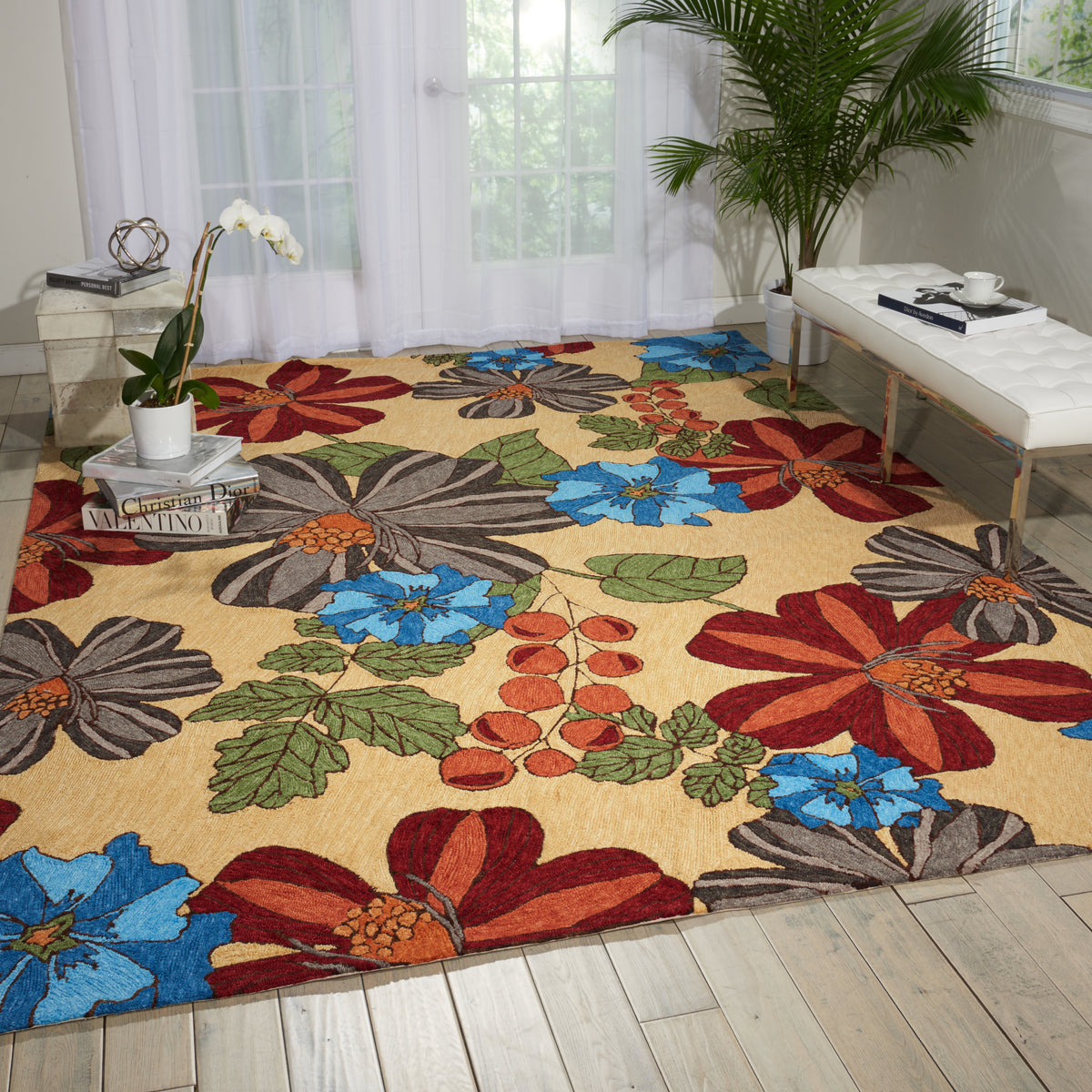 South Beach SOU04 Sand Hooked Rug