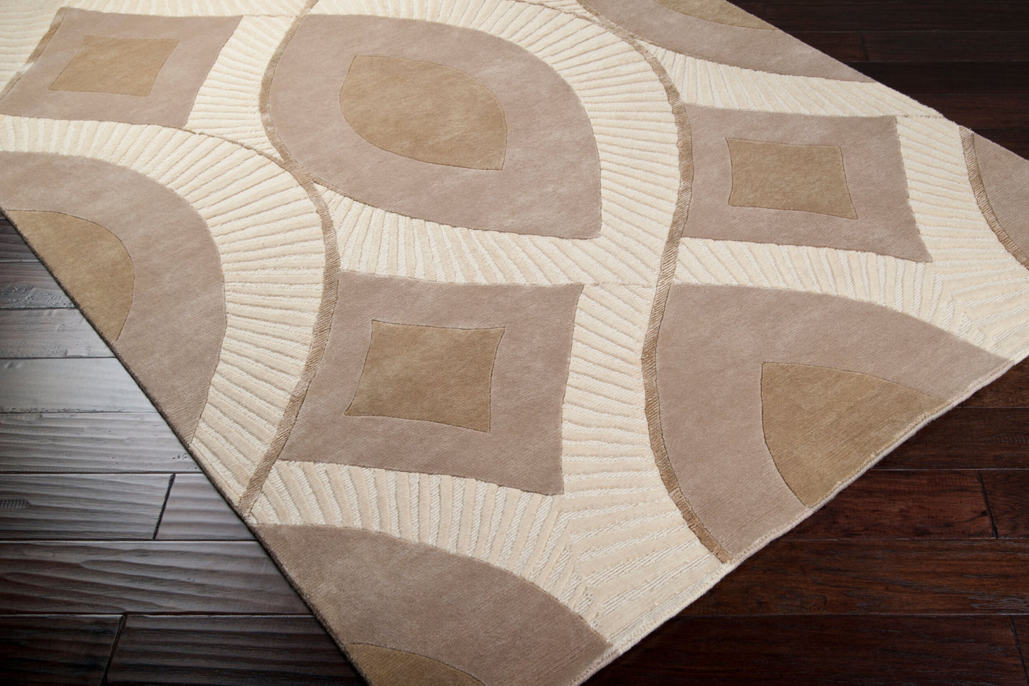 Alfombra decorativa de lana hecha a mano Decadent DCT-6501 de 2' x 3'
