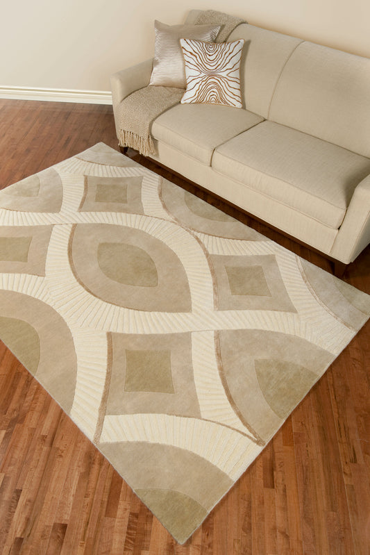 Alfombra decorativa de lana hecha a mano Decadent DCT-6501 de 2' x 3'