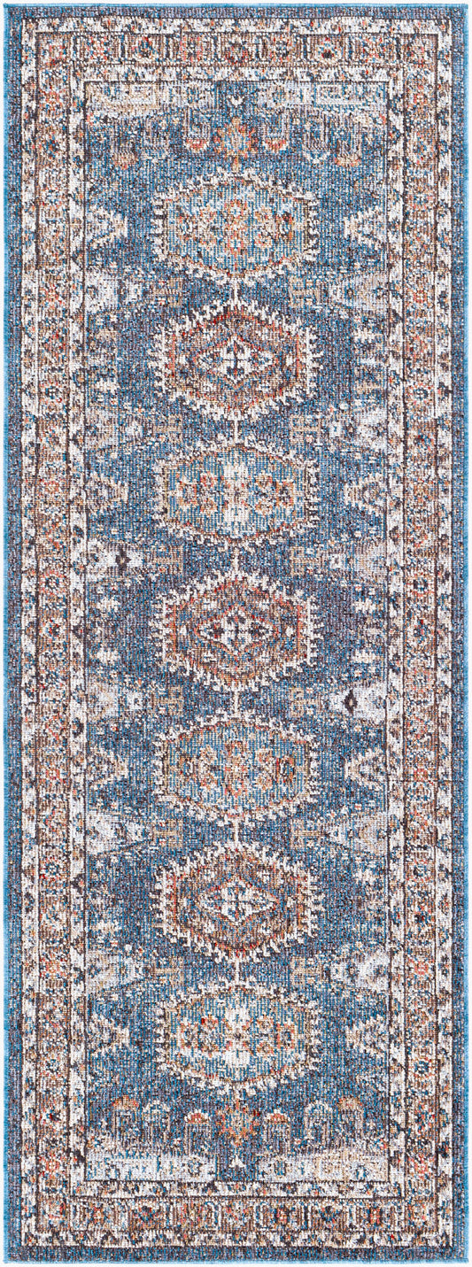 Daytona Beach DYT-2309 7ft Runner Machine Woven Indoor/Outdoor Runner Rug