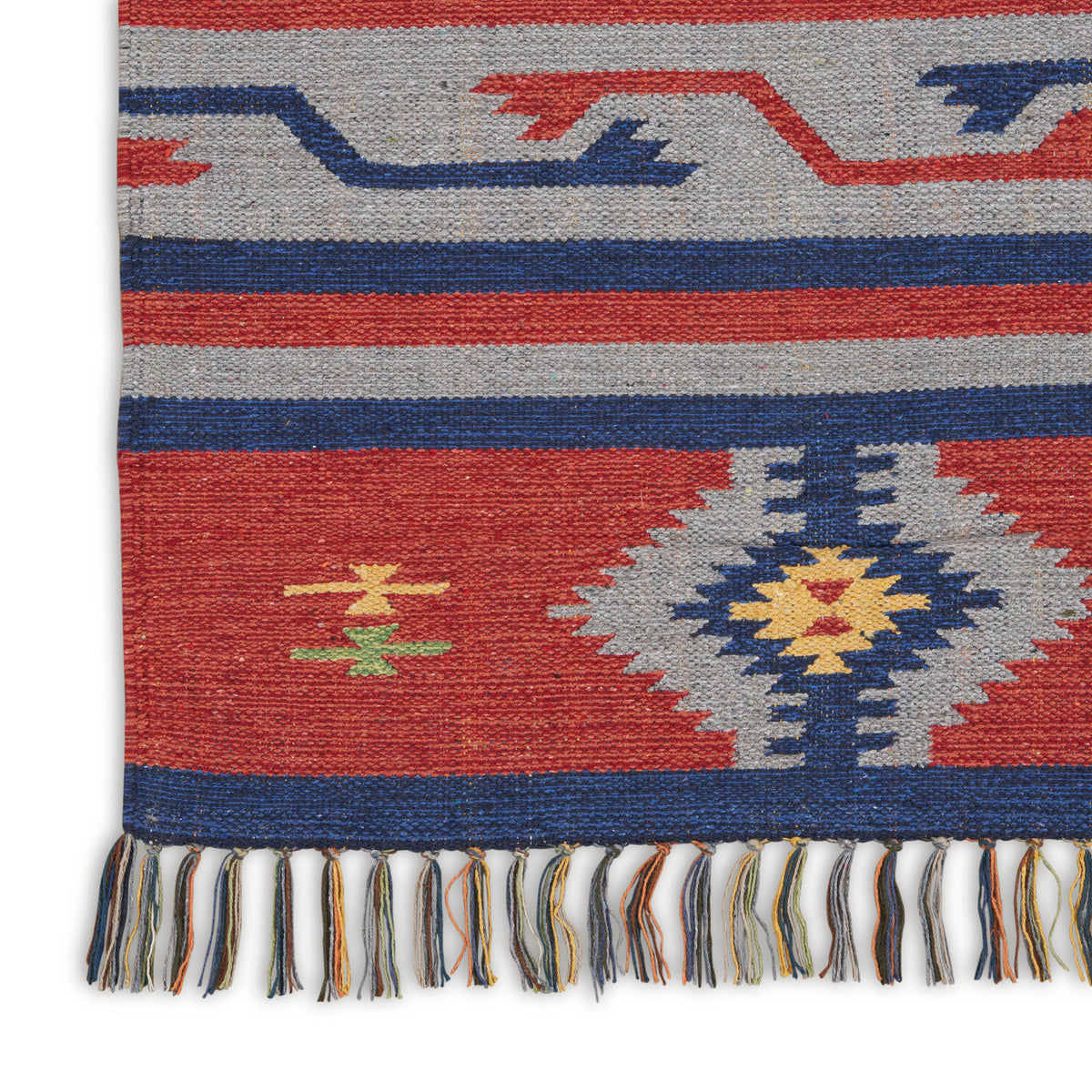 Baja BAJ03 Blue Red Woven Rug