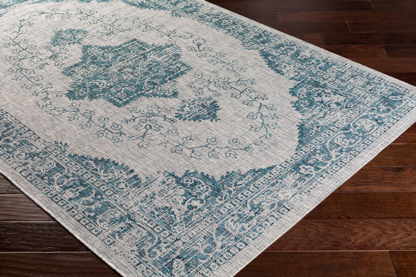 Alfombra decorativa para interior y exterior tejida a máquina Eagean EAG-2302 de 2' x 3'