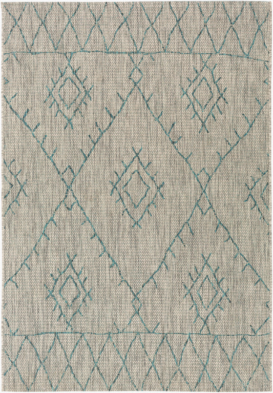 Alfombra decorativa para interior y exterior tejida a máquina Eagean EAG-2327 de 2' x 3'