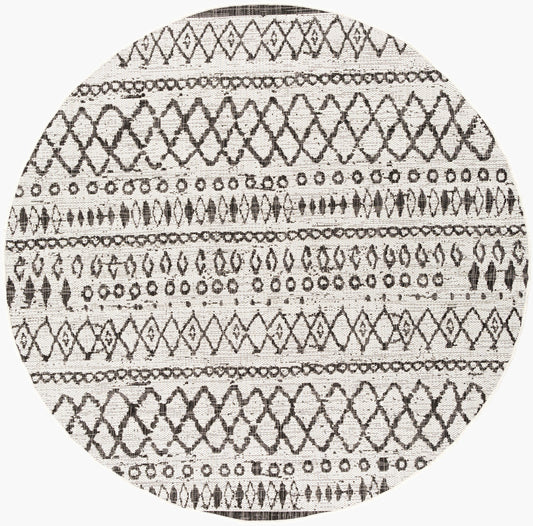 Eagean EAG-2341 5ft Round Machine Woven Indoor/Outdoor Area Rug
