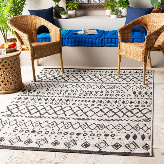 Eagean EAG-2341 8ft Square Machine Woven Indoor/Outdoor Area Rug