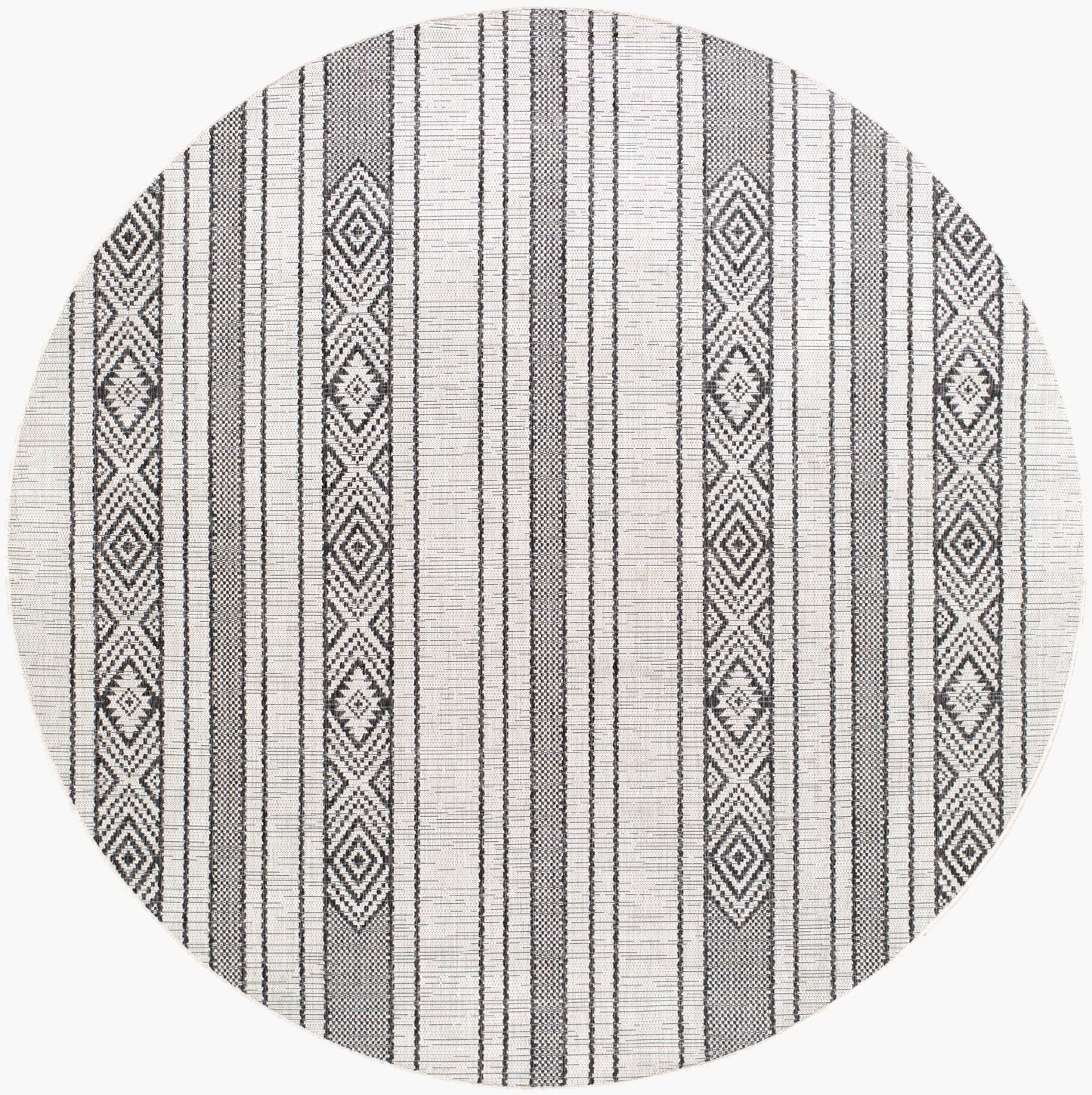 Eagean EAG-2352 8ft Round Machine Woven Indoor/Outdoor Area Rug