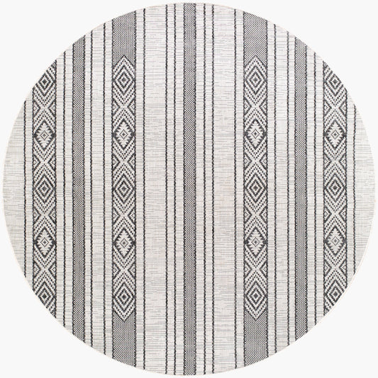 Alfombra redonda Eagean EAG-2352 de 2,4 m, tejida a máquina, para interior y exterior