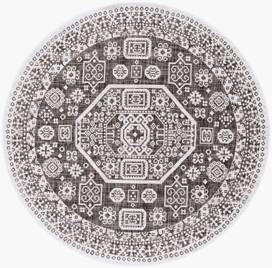 Eagean EAG-2359 6ft Round Machine Woven Indoor/Outdoor Area Rug