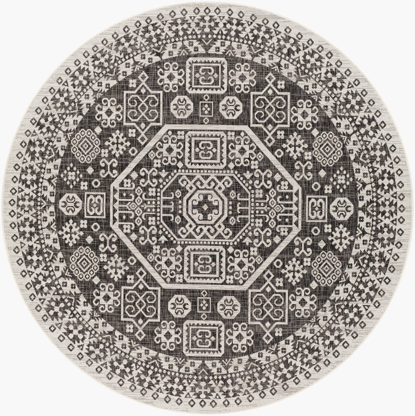 Eagean EAG-2359 8ft Round Machine Woven Indoor/Outdoor Area Rug