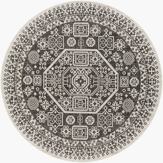 Eagean EAG-2359 8ft Round Machine Woven Indoor/Outdoor Area Rug