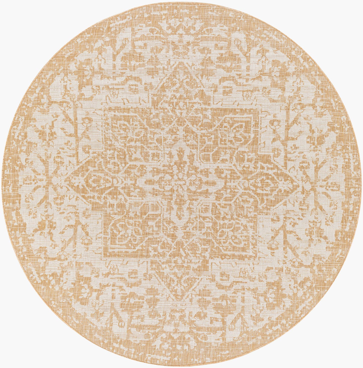 Alfombra redonda Eagean EAG-2376 de 1,5 m, tejida a máquina, para interior y exterior