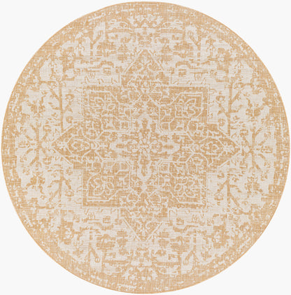 Alfombra redonda Eagean EAG-2376 de 1,5 m, tejida a máquina, para interior y exterior