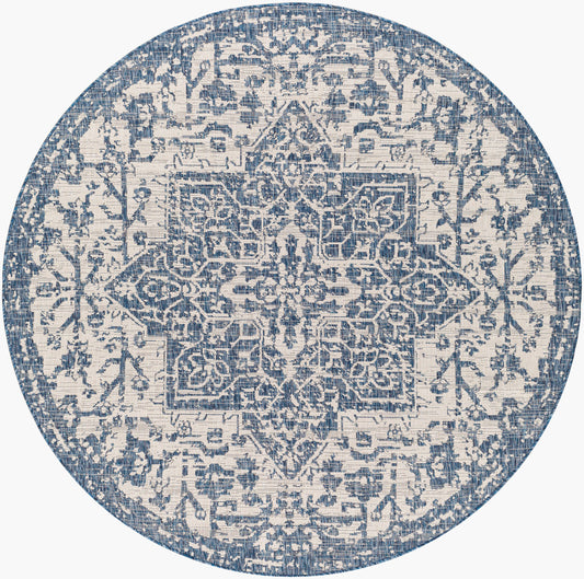 Eagean EAG-2377 5ft Round Machine Woven Indoor/Outdoor Area Rug
