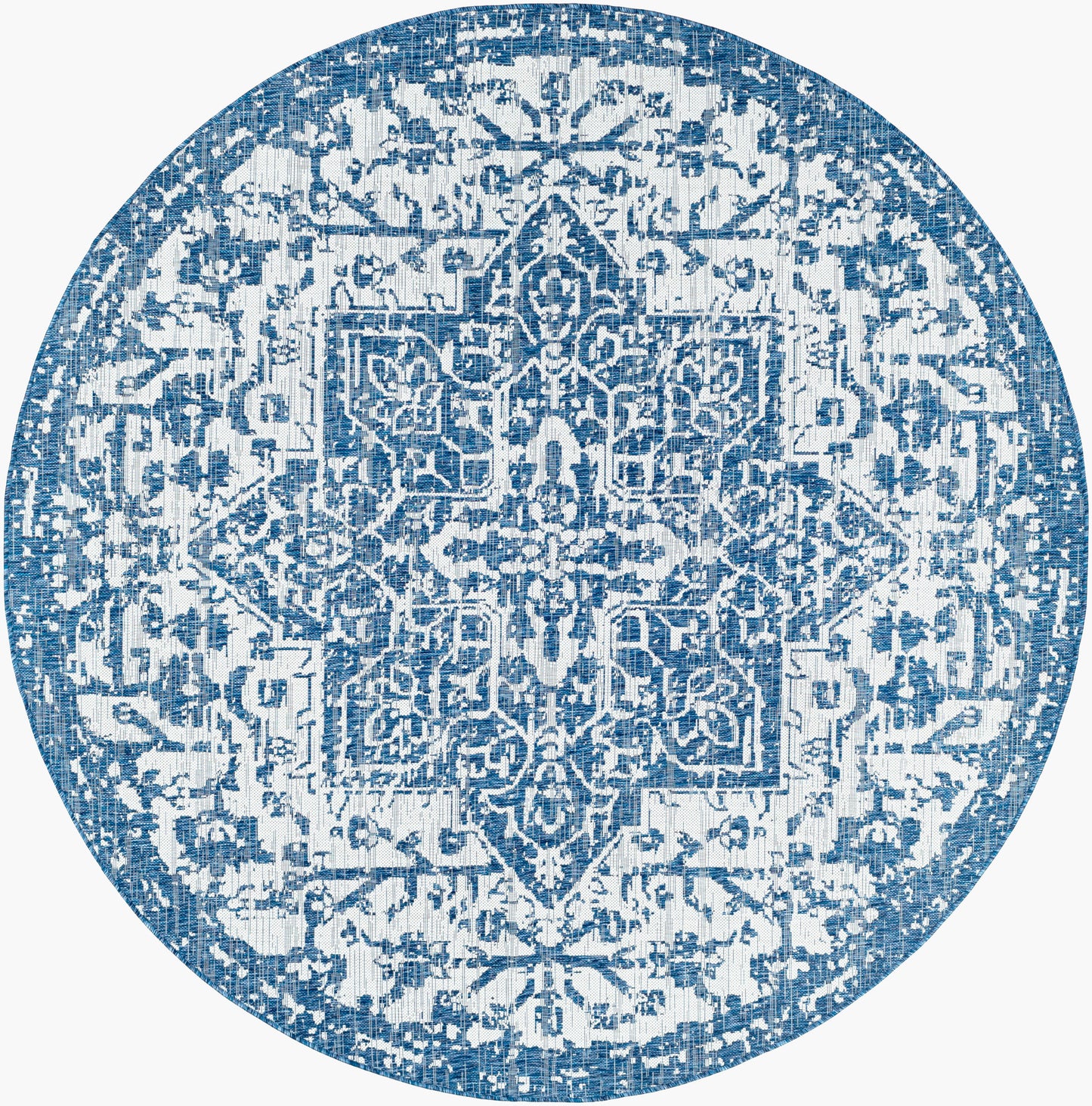 Eagean EAG-2377 8ft Round Machine Woven Indoor/Outdoor Area Rug