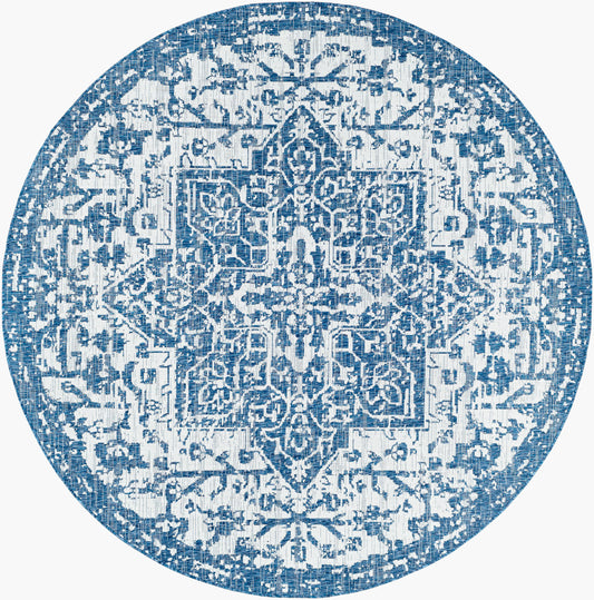 Eagean EAG-2377 8ft Round Machine Woven Indoor/Outdoor Area Rug