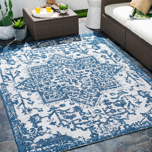 Eagean EAG-2377 6ft Square Machine Woven Indoor/Outdoor Area Rug