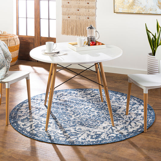 Eagean EAG-2377 8ft Round Machine Woven Indoor/Outdoor Area Rug