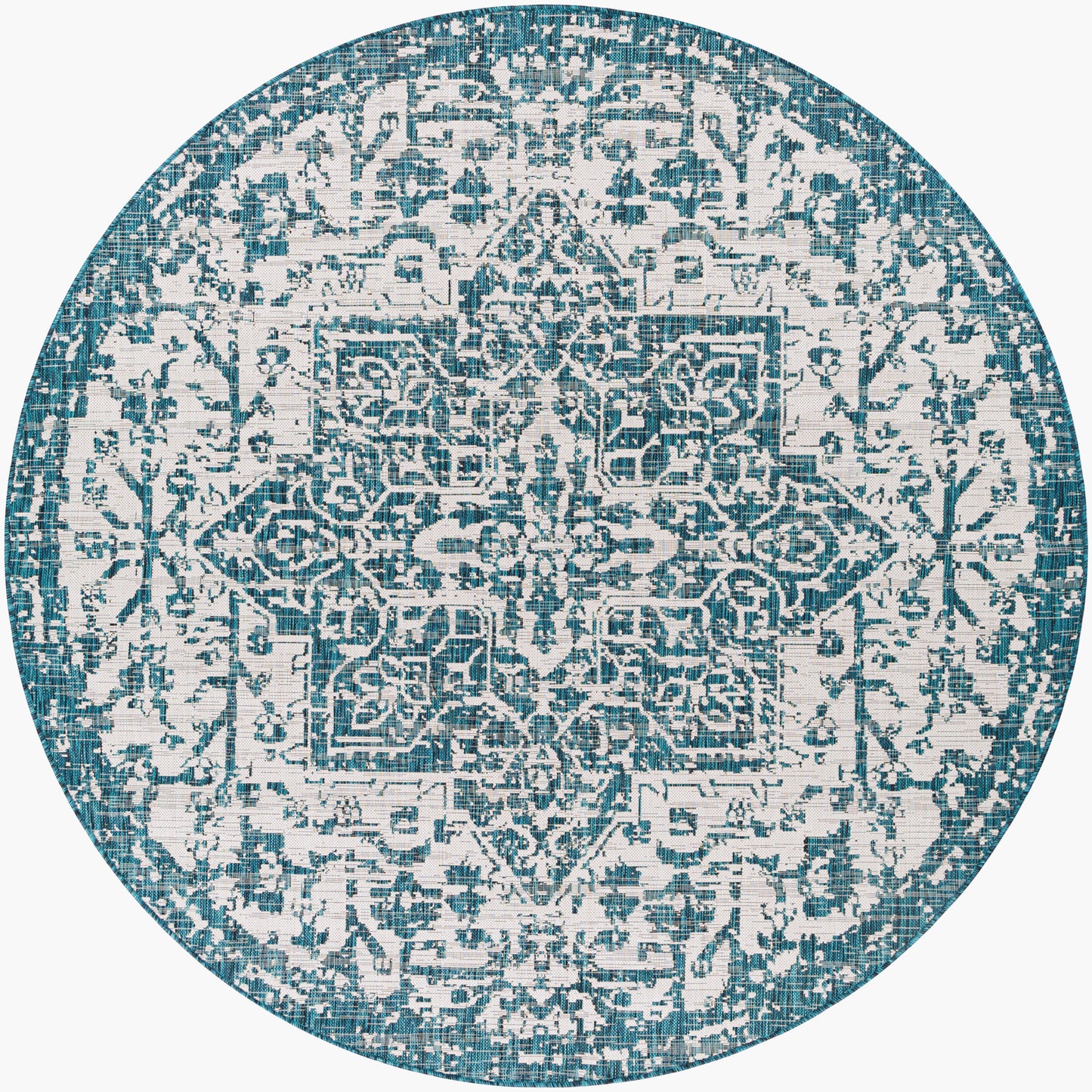 Eagean EAG-2378 8ft Round Machine Woven Indoor/Outdoor Area Rug