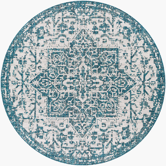 Eagean EAG-2378 8ft Round Machine Woven Indoor/Outdoor Area Rug