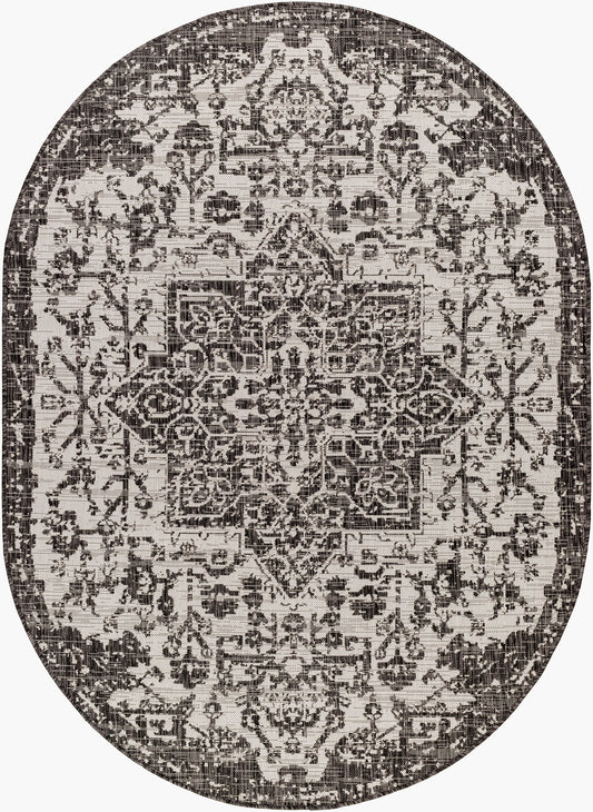 Alfombra ovalada tejida a máquina para interiores y exteriores Eagean EAG-2379 de 1,83 m x 2,74 m