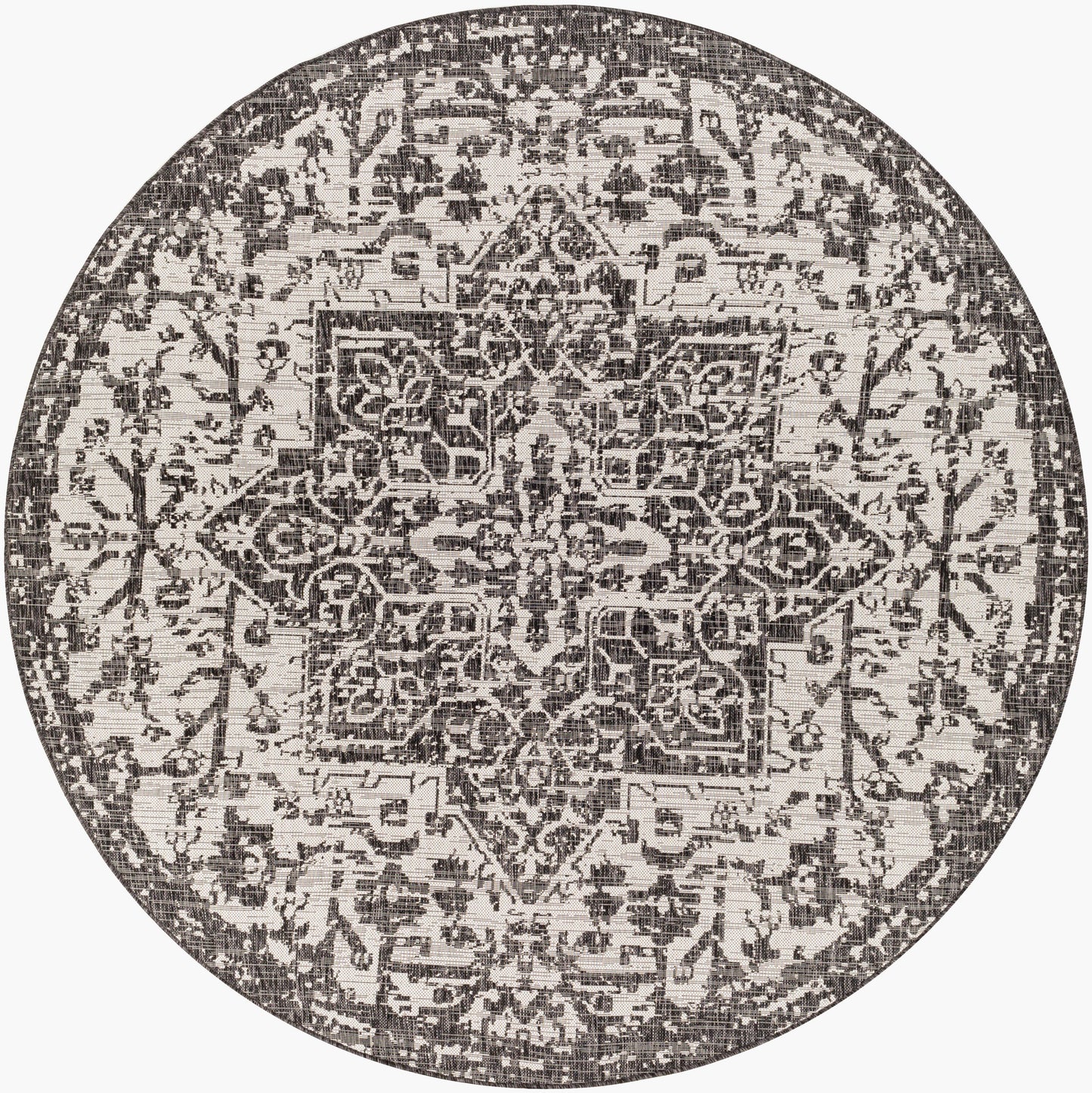 Eagean EAG-2379 8ft Round Machine Woven Indoor/Outdoor Area Rug