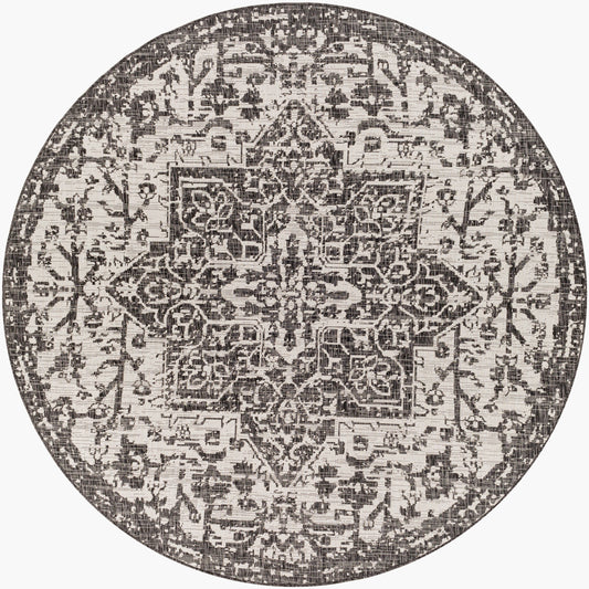 Eagean EAG-2379 8ft Round Machine Woven Indoor/Outdoor Area Rug
