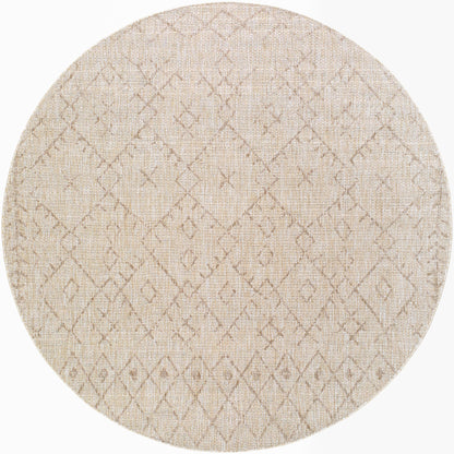 Alfombra redonda Eagean EAG-2404 de 2,4 m, tejida a máquina, para interior y exterior