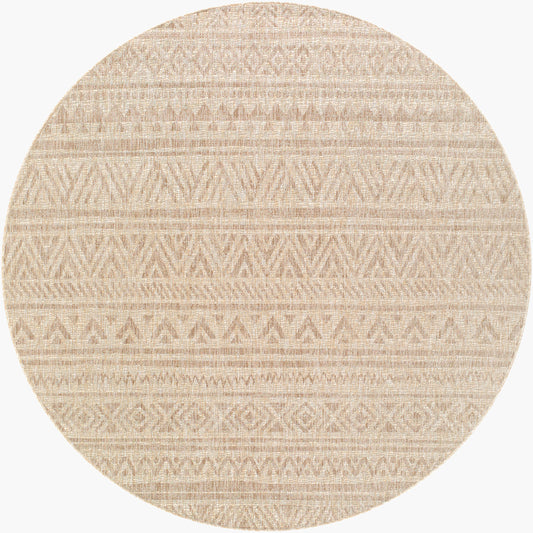 Alfombra redonda tejida a máquina Eagean EAG-2406 de 1,8 m para interior y exterior