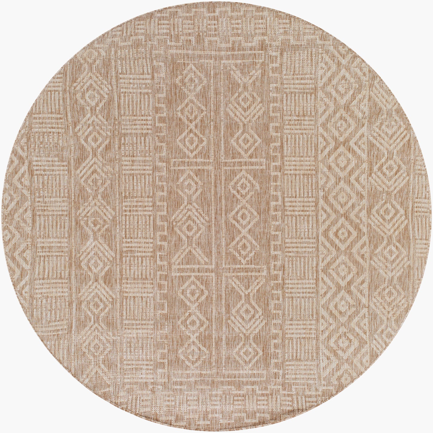 Alfombra redonda Eagean EAG-2412 de 1,5 m, tejida a máquina, para interior y exterior