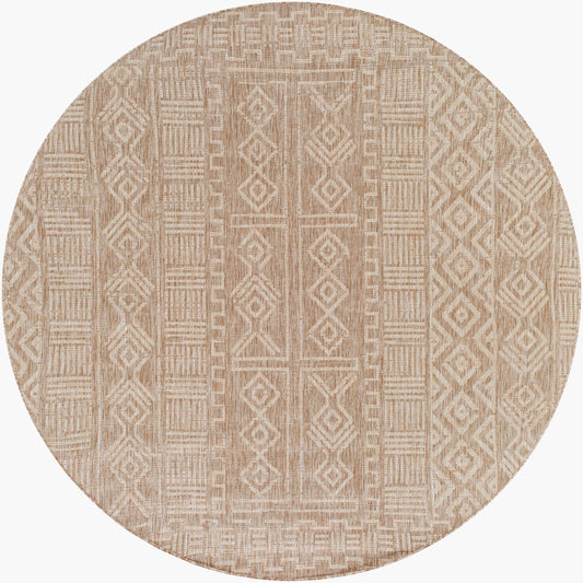 Alfombra redonda tejida a máquina Eagean EAG-2412 de 1,8 m para interior y exterior